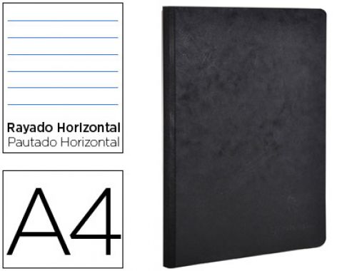 Caderno clairefontaine capa cartolina din a4 pautado 5 mm 96 folhas cor preto , Clairefontaine , 78616 , 3329687914613